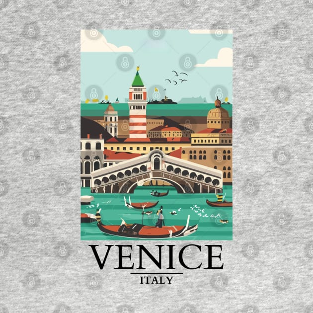 A Vintage Travel Art of Venice - Italy by goodoldvintage